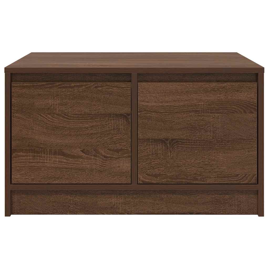 vidaXL Coffee Table with Drawers Brown Oak 70.5x70x40 cm