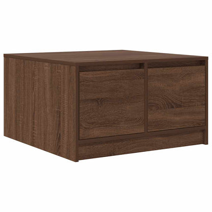 vidaXL Coffee Table with Drawers Brown Oak 70,5x70x40 cm