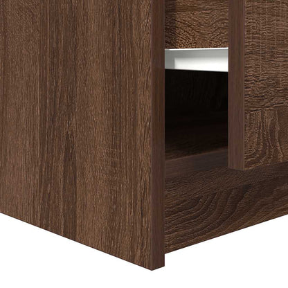 vidaXL Coffee Table with Drawers Brown Oak 70,5x70x40 cm