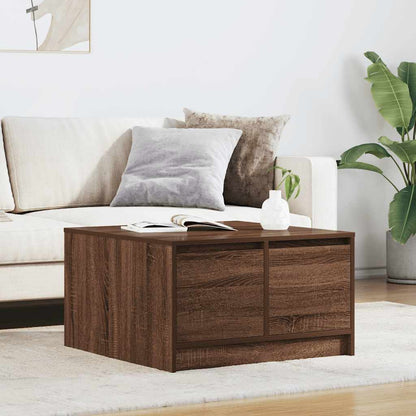 vidaXL Coffee Table with Drawers Brown Oak 70,5x70x40 cm