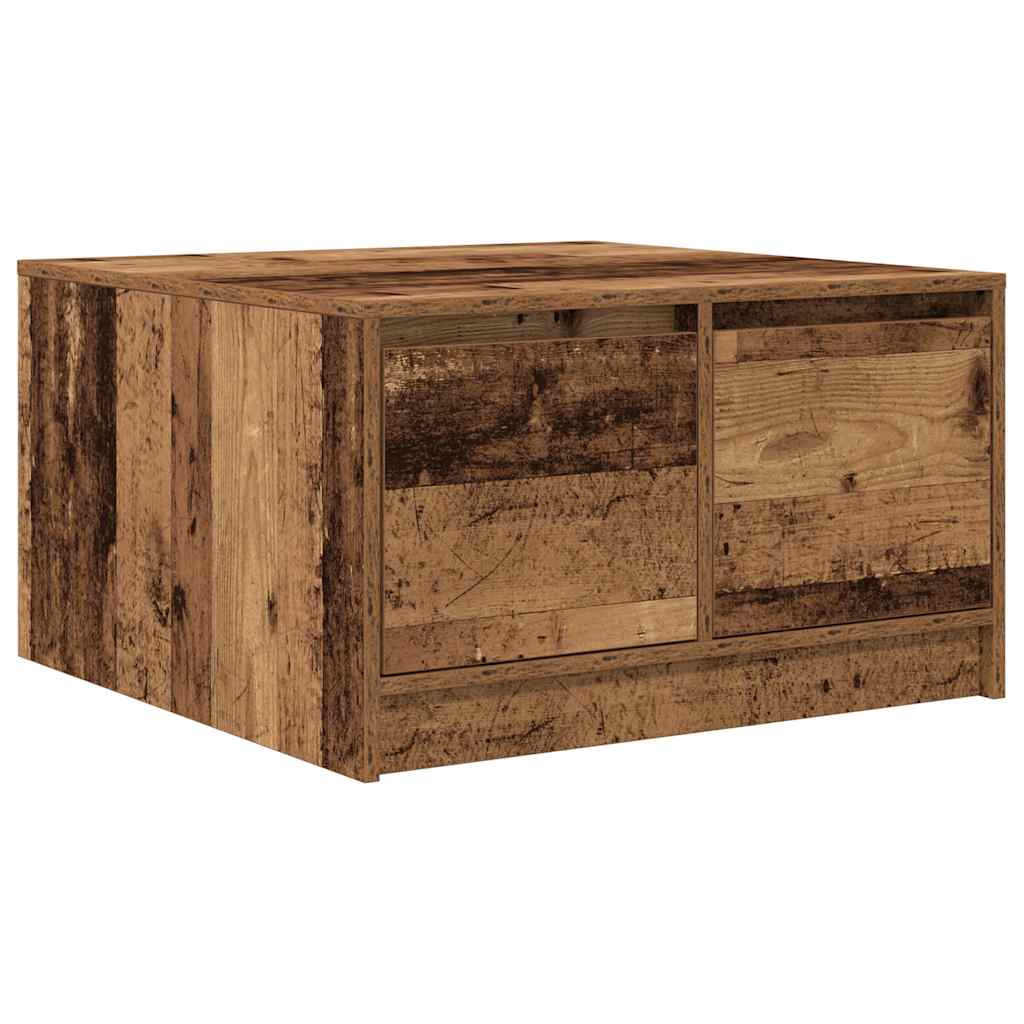 vidaXL Coffee Table with Drawers Old Wood 70.5x70x40 cm