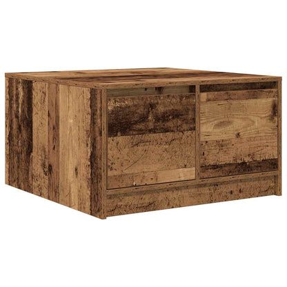 vidaXL Coffee Table with Drawers Old Wood 70.5x70x40 cm