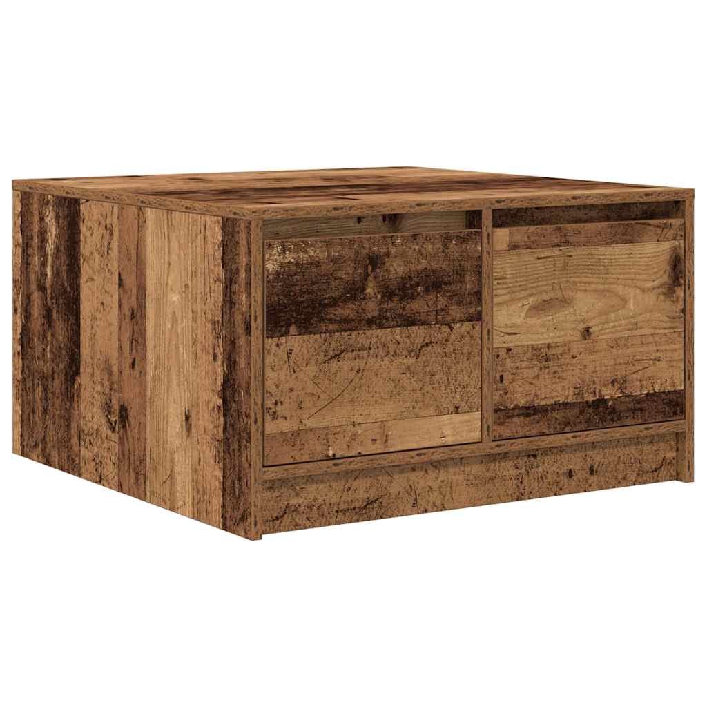 vidaXL Coffee Table with Drawers Old Wood 70,5x70x40 cm
