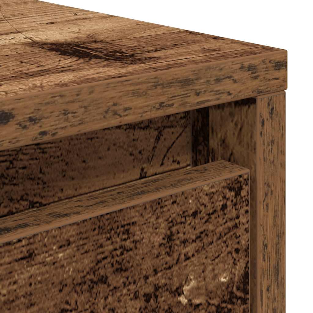 vidaXL Coffee Table with Drawers Old Wood 70.5x70x40 cm