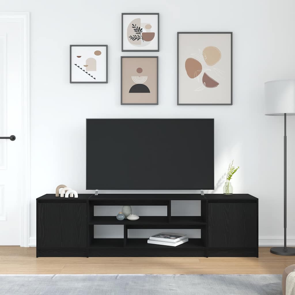 vidaXL TV Cabinet Black Oak 188,5x41x50 cm Engineered Wood