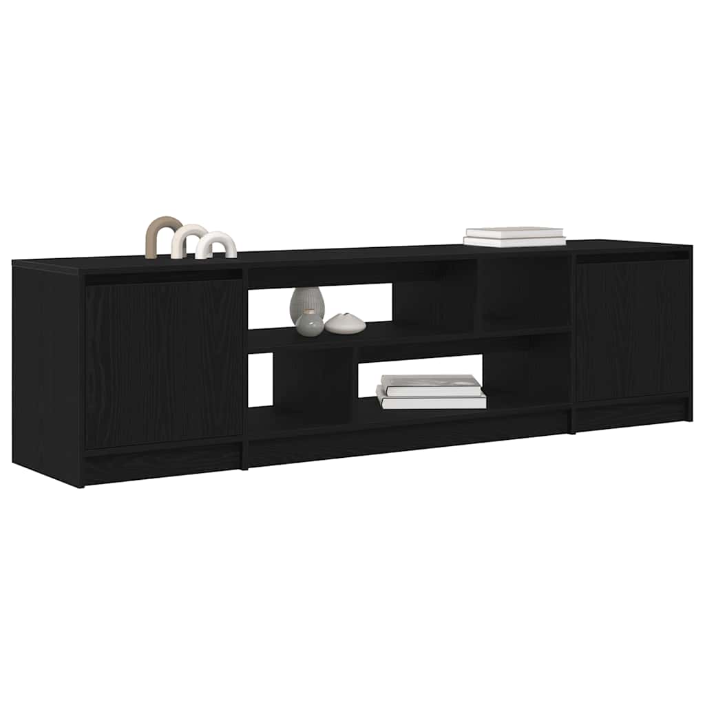 vidaXL TV Cabinet Black Oak 188,5x41x50 cm Engineered Wood
