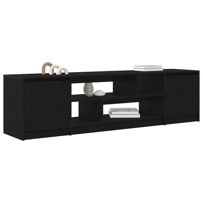 vidaXL TV Cabinet Black Oak 188,5x41x50 cm Engineered Wood