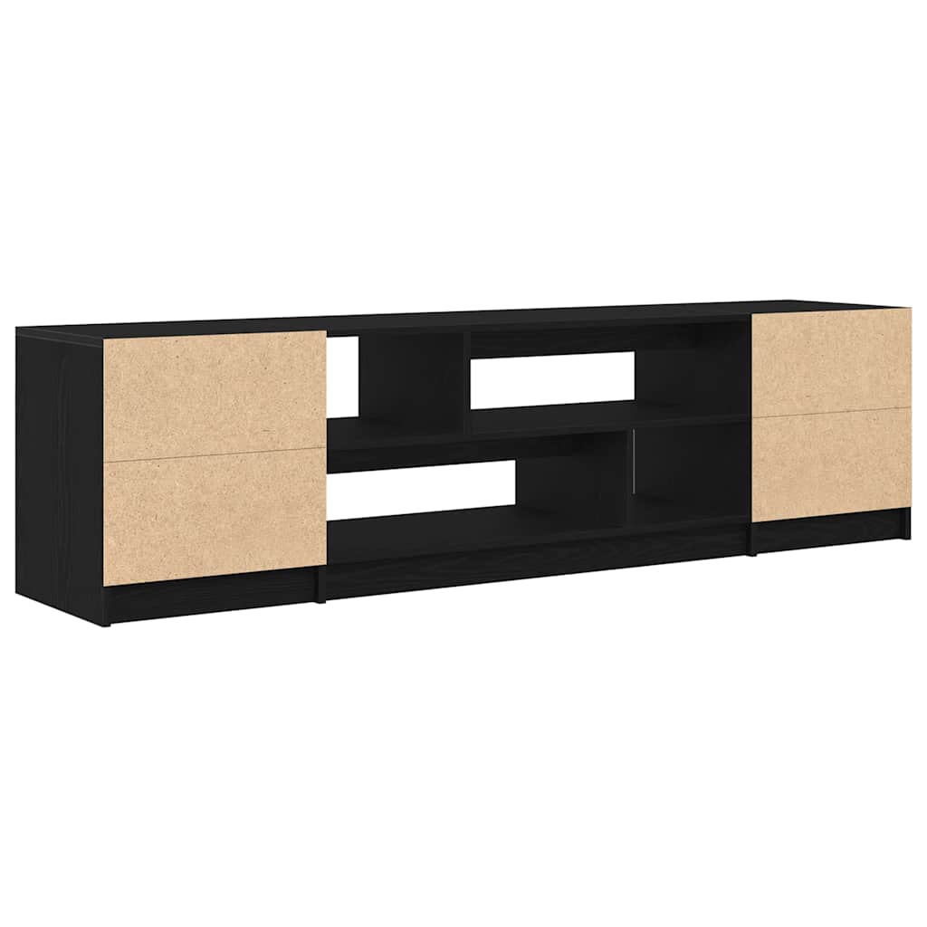 vidaXL TV Cabinet Black Oak 188,5x41x50 cm Engineered Wood