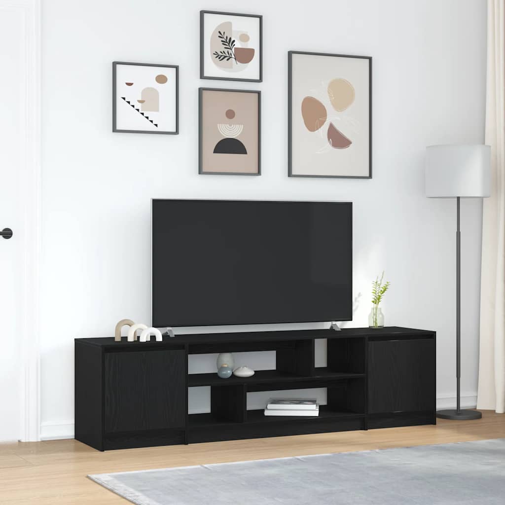 vidaXL TV Cabinet Black Oak 188,5x41x50 cm Engineered Wood