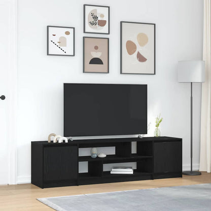 vidaXL TV Cabinet Black Oak 188,5x41x50 cm Engineered Wood