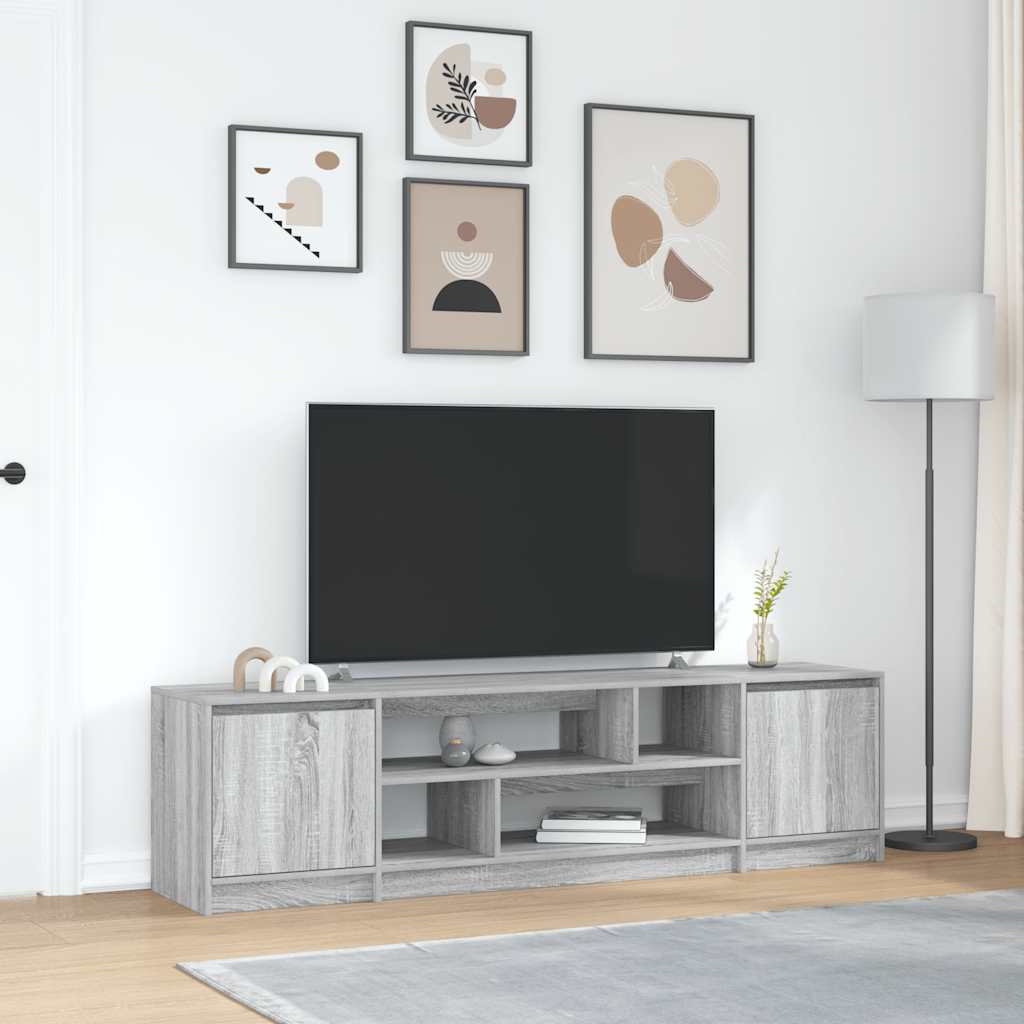 vidaXL TV Cabinet Grey Sonoma 188,5x41x50 cm Engineered Wood
