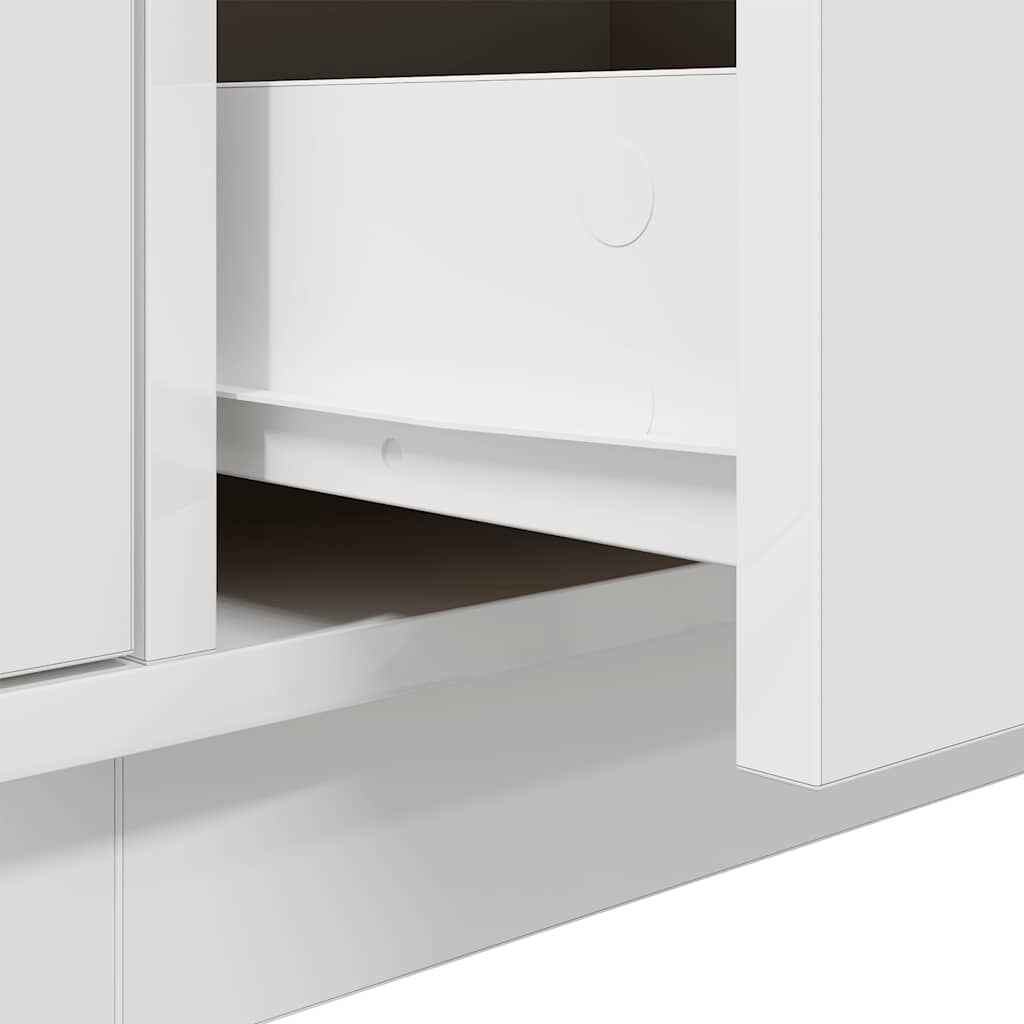 vidaXL TV Cabinet with LED Lights White 160.5x41x50 cm