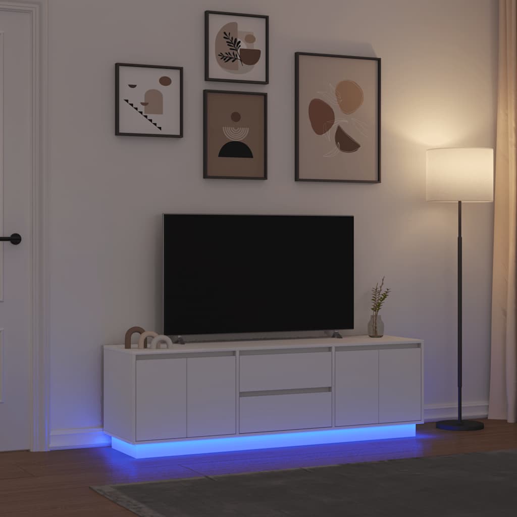 vidaXL TV Cabinet | White | Engineered wood | Medium | TV Cabinet | Rectangular