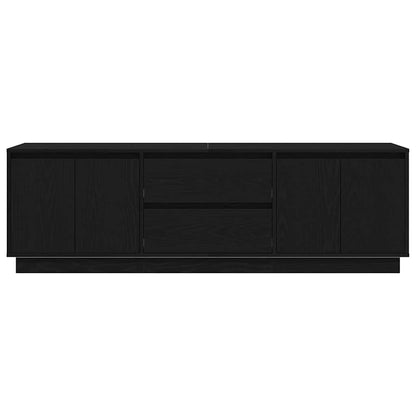 vidaXL TV Cabinet with LED Lights Black Oak 160.5x41x50 cm