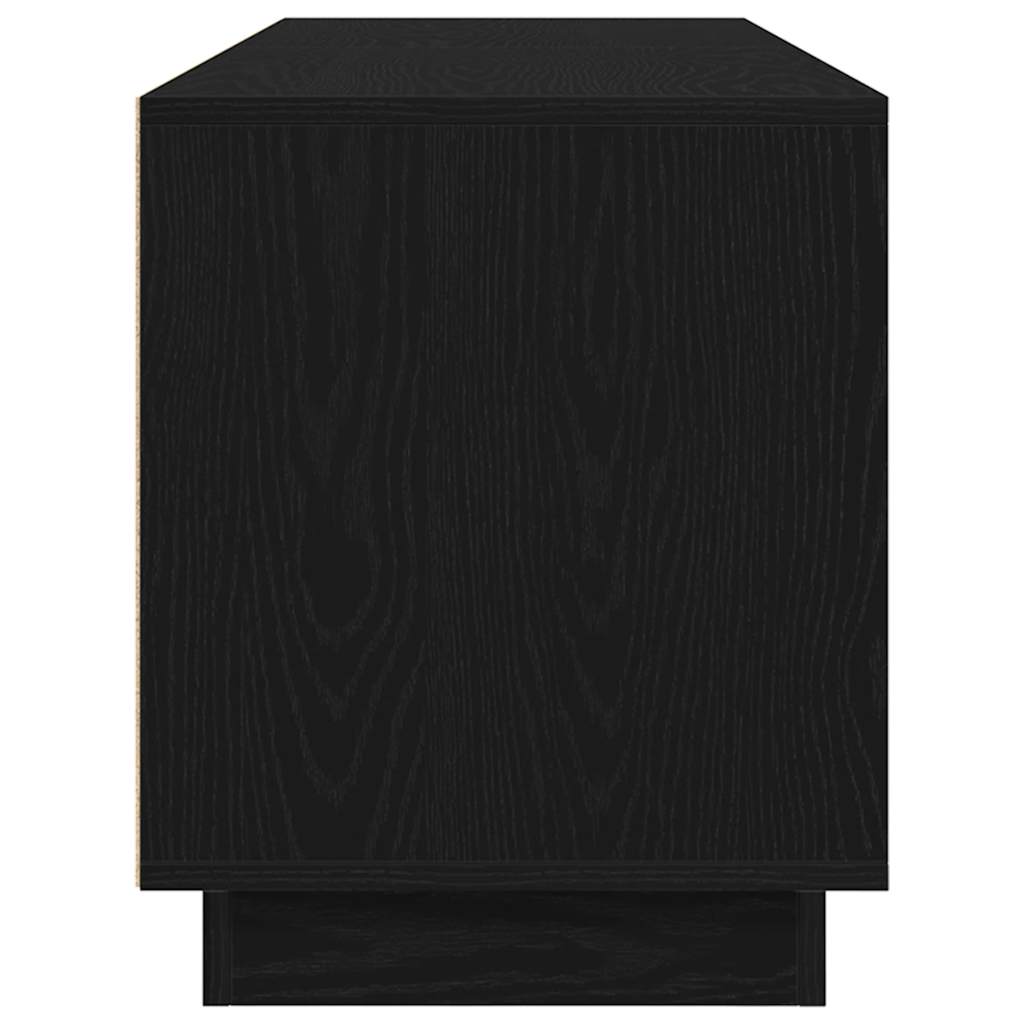 vidaXL TV Cabinet with LED Lights Black Oak 160.5x41x50 cm