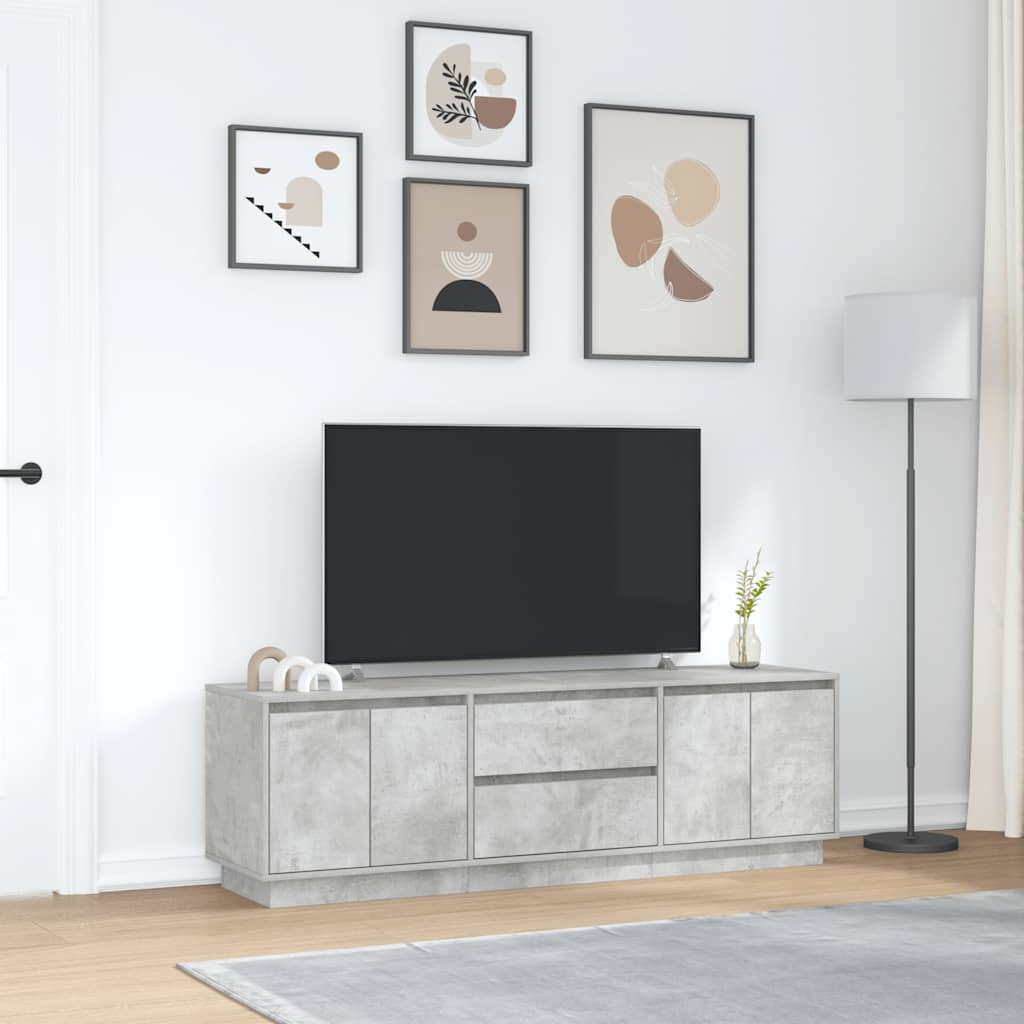 vidaXL TV Cabinet with LED Lights Concrete Grey 160.5x41x50 cm