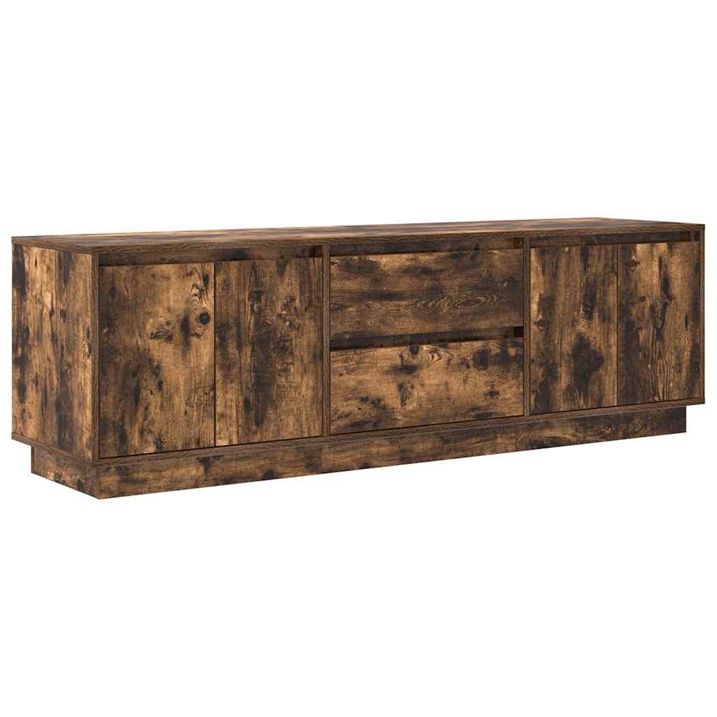 vidaXL TV Cabinet with LED Lights Smoked Oak 160.5x41x50 cm