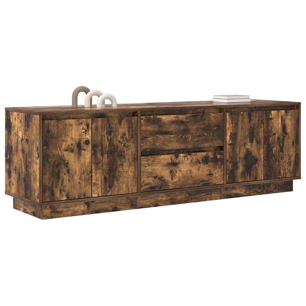 vidaXL TV Cabinet with LED Lights Smoked Oak 160.5x41x50 cm