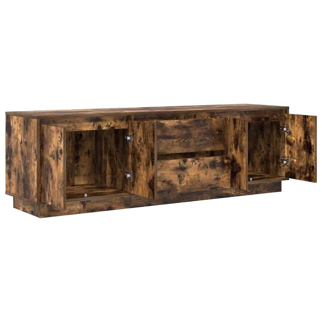 vidaXL TV Cabinet with LED Lights Smoked Oak 160.5x41x50 cm