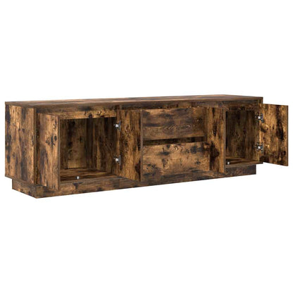 vidaXL TV Cabinet with LED Lights Smoked Oak 160.5x41x50 cm