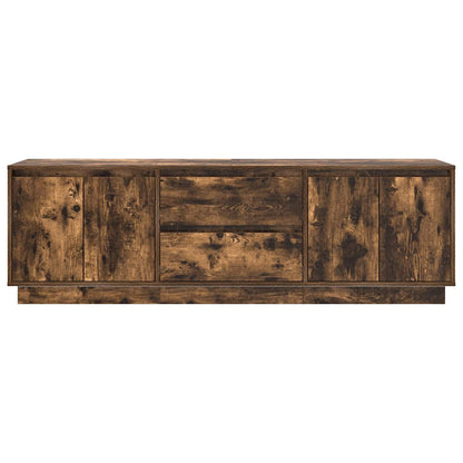 vidaXL TV Cabinet with LED Lights Smoked Oak 160.5x41x50 cm