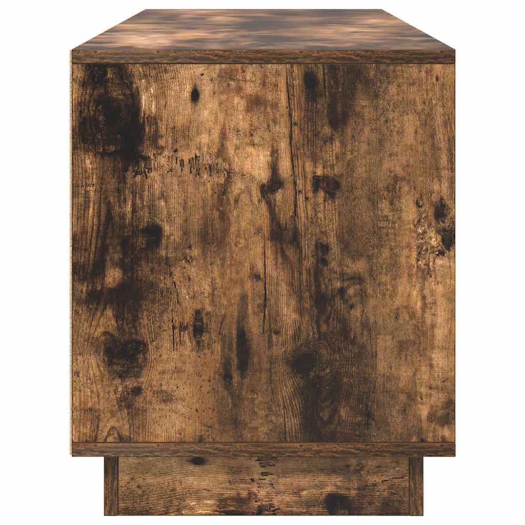 vidaXL TV Cabinet with LED Lights Smoked Oak 160.5x41x50 cm