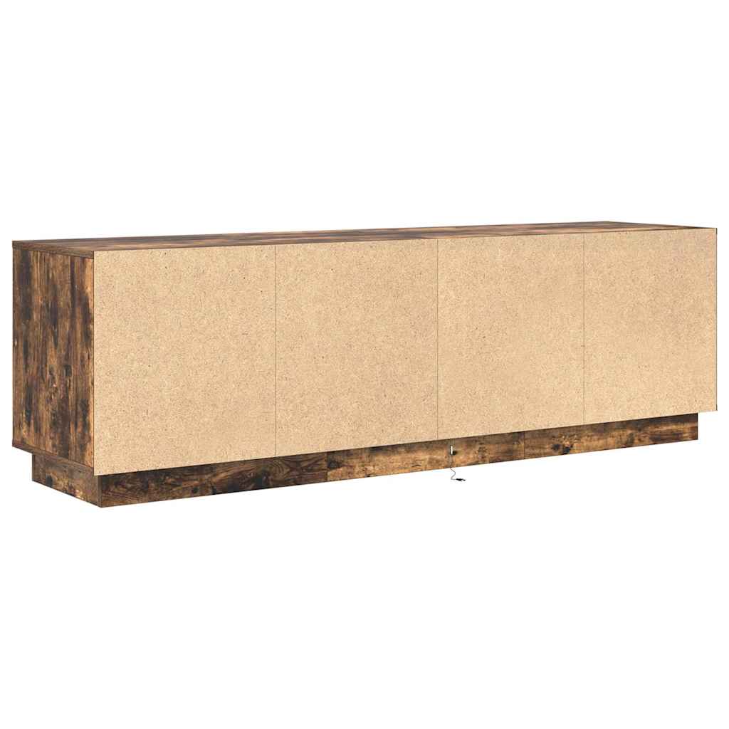 vidaXL TV Cabinet with LED Lights Smoked Oak 160.5x41x50 cm