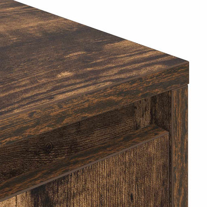 vidaXL TV Cabinet with LED Lights Smoked Oak 160.5x41x50 cm