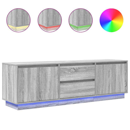 vidaXL TV Cabinet with LED Lights Grey Sonoma 160.5x41x50 cm