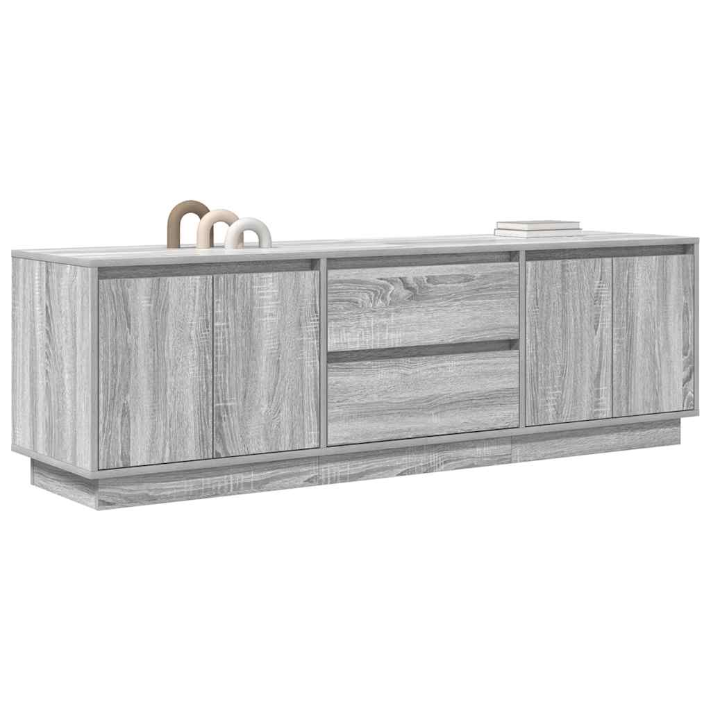 vidaXL TV Cabinet with LED Lights Grey Sonoma 160.5x41x50 cm