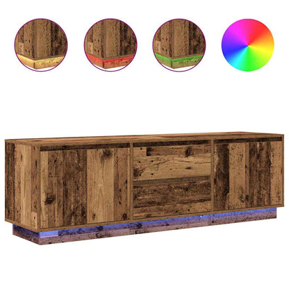 vidaXL TV Cabinet with LED Lights Old Wood 160.5x41x50 cm