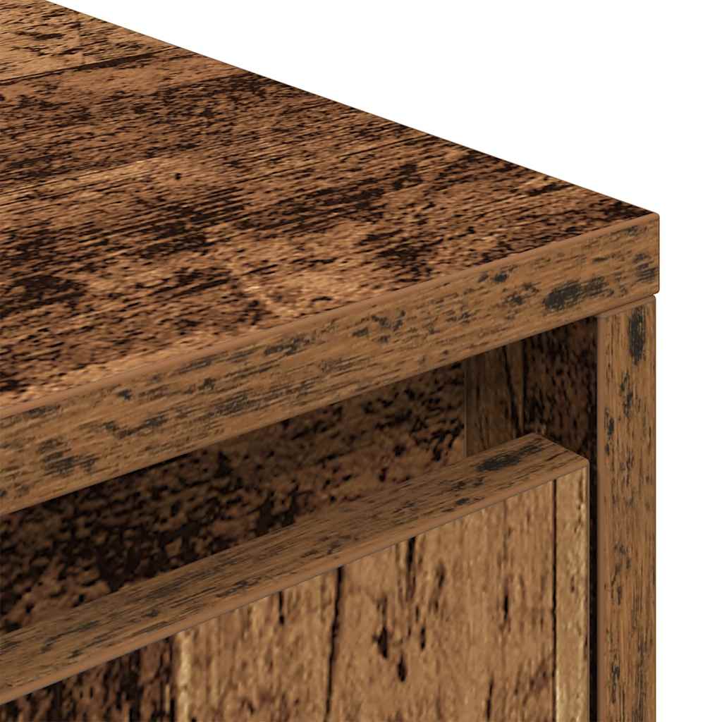 vidaXL TV Cabinet with LED Lights Old Wood 160.5x41x50 cm