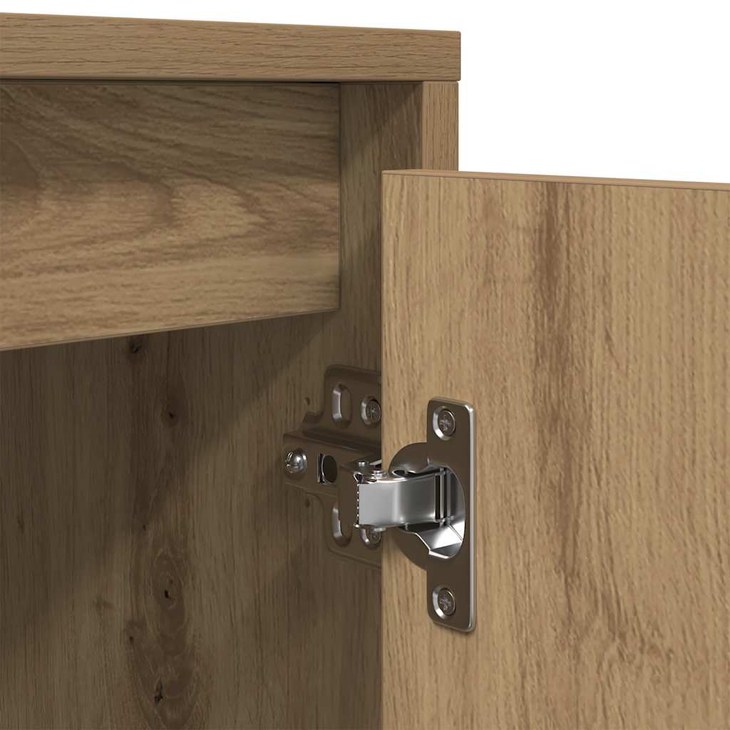 vidaXL TV Cabinet with LED Lights Artisan Oak 160.5x41x50 cm