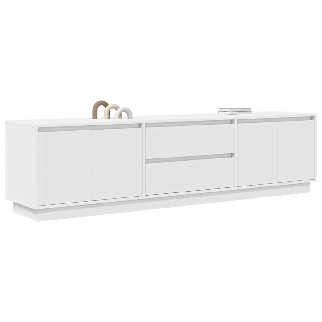 vidaXL TV Cabinet with LED Lights White 193.5x41x50 cm