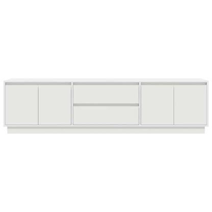 vidaXL TV Cabinet with LED Lights White 193.5x41x50 cm