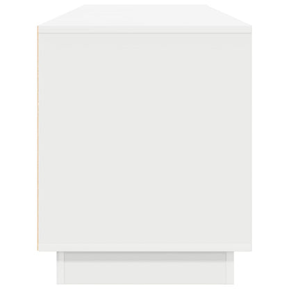 vidaXL TV Cabinet with LED Lights White 193.5x41x50 cm