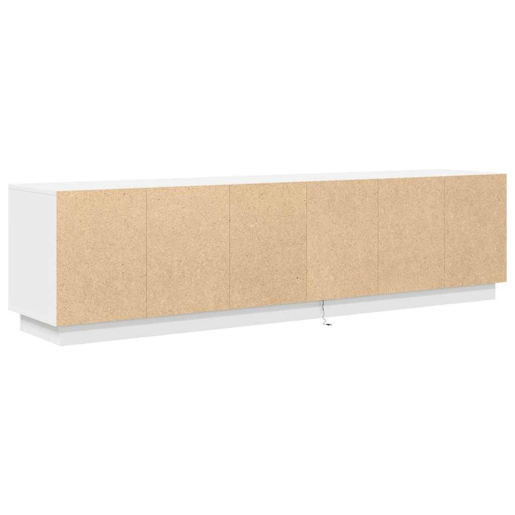 vidaXL TV Cabinet with LED Lights White 193.5x41x50 cm