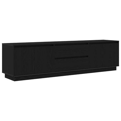 vidaXL TV Cabinet with LED Lights Black Oak 193,5x41x50 cm