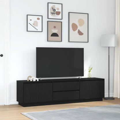 vidaXL TV Cabinet with LED Lights Black Oak 193,5x41x50 cm