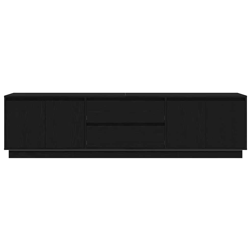 vidaXL TV Cabinet with LED Lights Black Oak 193.5x41x50 cm