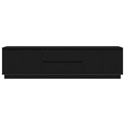 vidaXL TV Cabinet with LED Lights Black Oak 193.5x41x50 cm