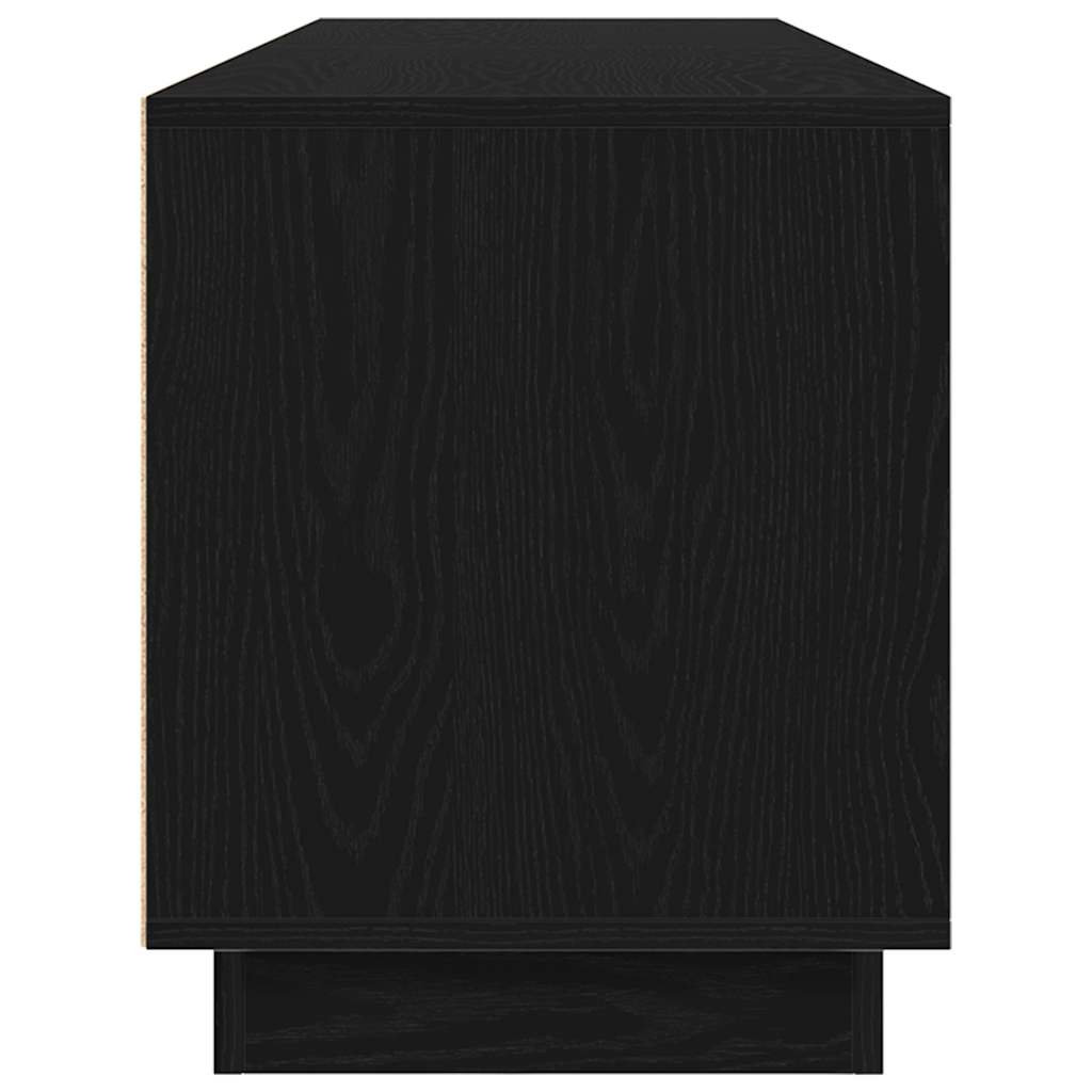 vidaXL TV Cabinet with LED Lights Black Oak 193.5x41x50 cm