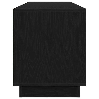 vidaXL TV Cabinet with LED Lights Black Oak 193.5x41x50 cm