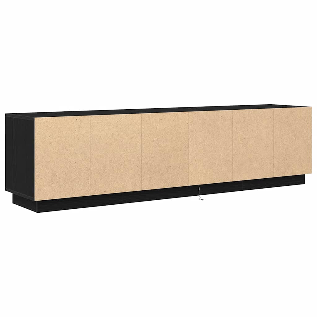vidaXL TV Cabinet with LED Lights Black Oak 193.5x41x50 cm