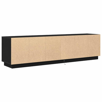 vidaXL TV Cabinet with LED Lights Black Oak 193.5x41x50 cm