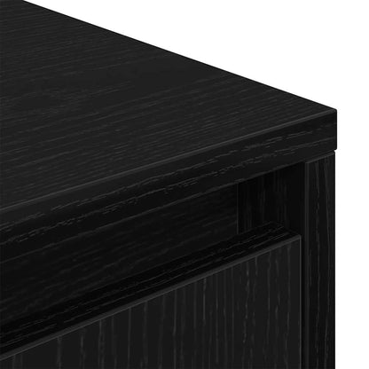 vidaXL TV Cabinet with LED Lights Black Oak 193.5x41x50 cm