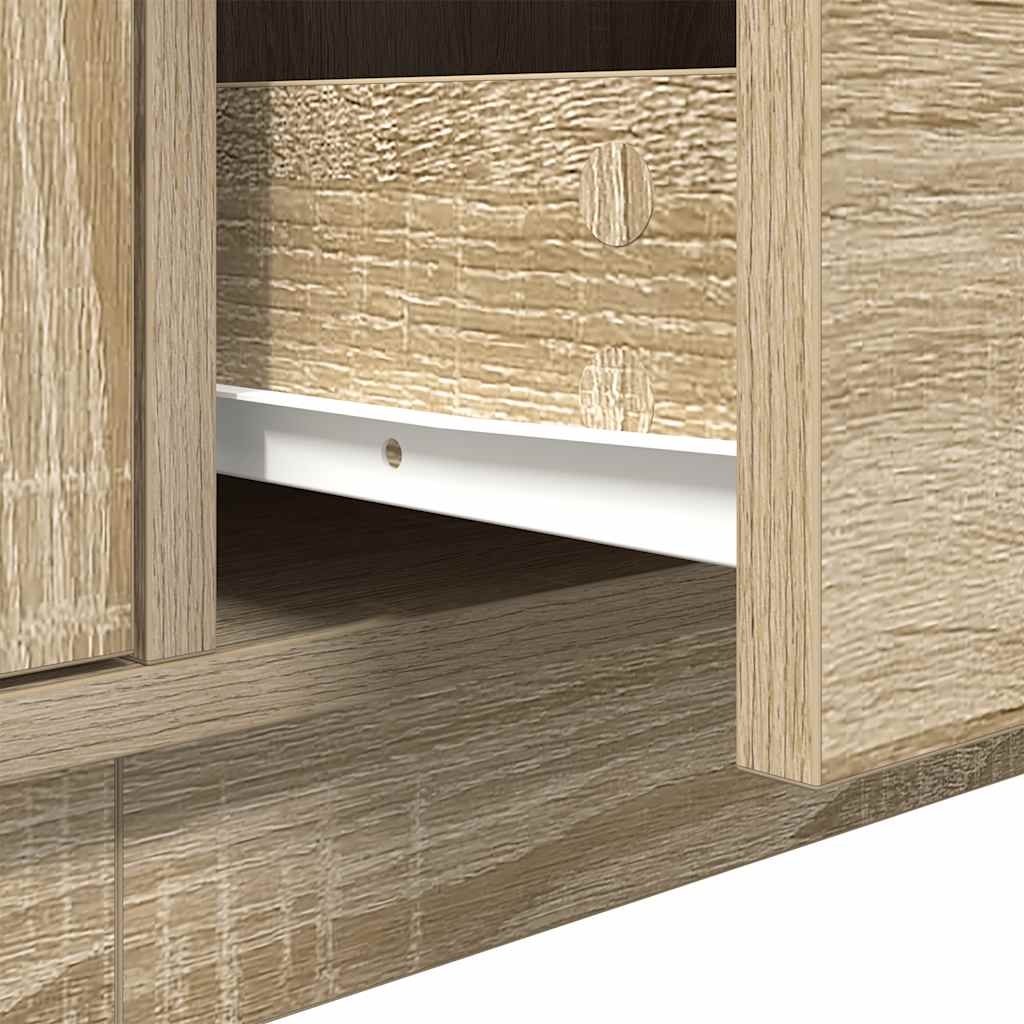 vidaXL TV Cabinet with LED Lights Sonoma Oak 193,5x41x50 cm