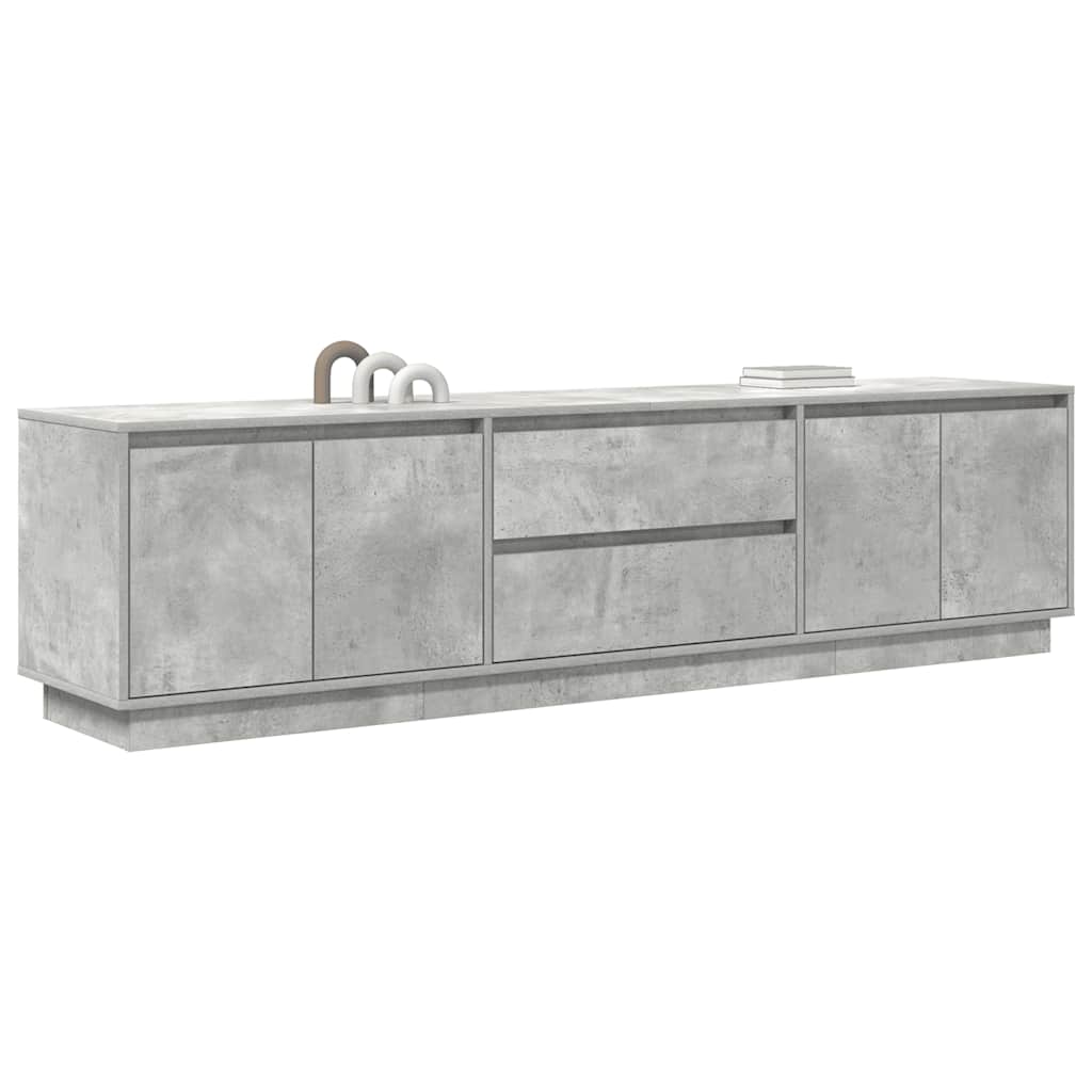 vidaXL TV Cabinet with LED Lights Concrete Grey 193.5x41x50 cm