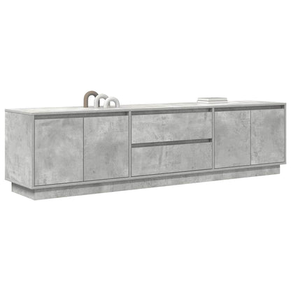 vidaXL TV Cabinet with LED Lights Concrete Grey 193.5x41x50 cm