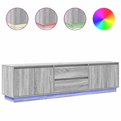 vidaXL TV Cabinet with LED Lights Grey Sonoma 193.5x41x50 cm
